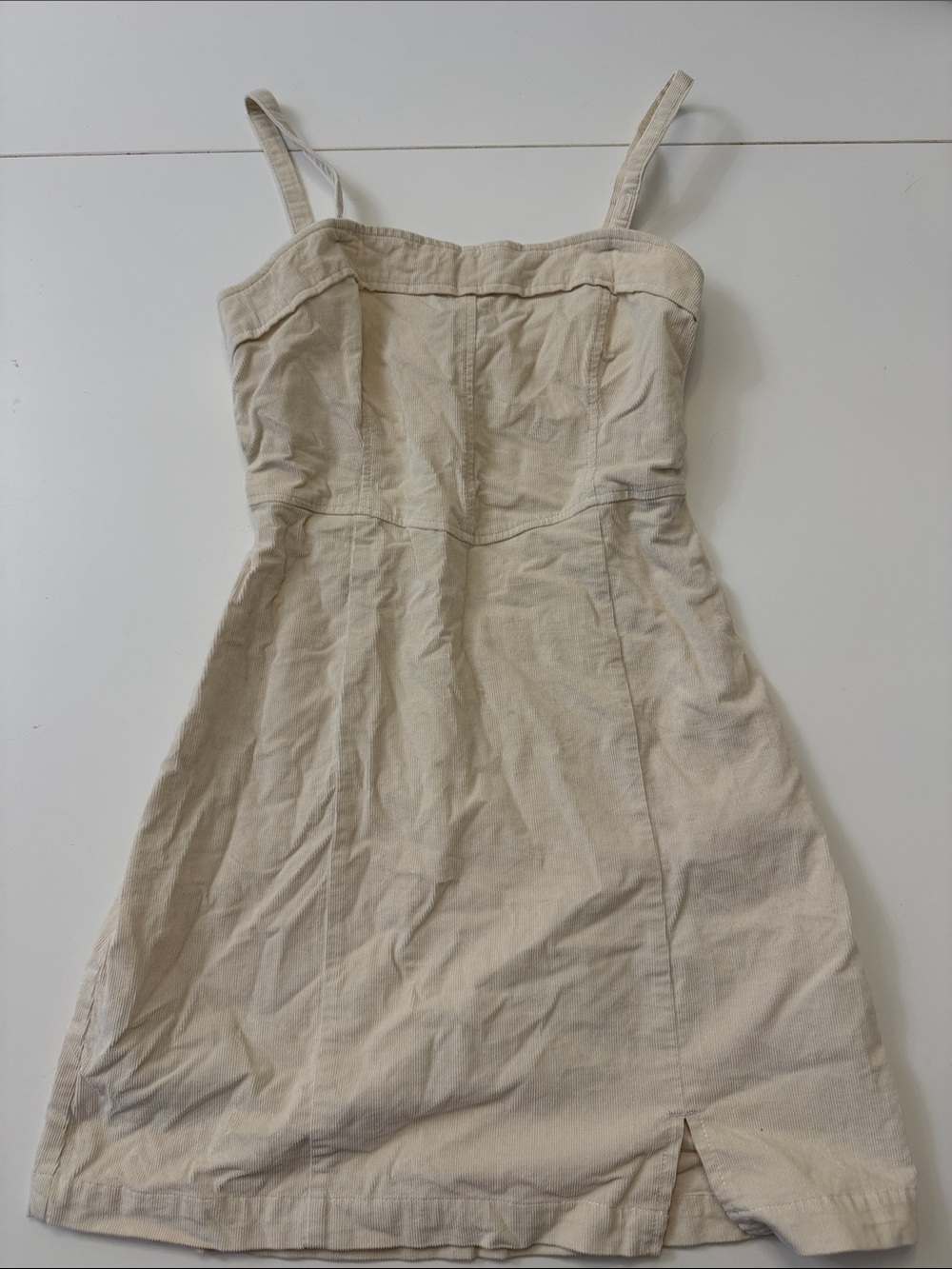 Hollister Cream Corduroy Spaghetti Strap Dress